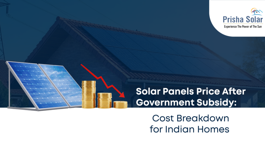 Solar Panels Price After Government Subsidy Real Cost Breakdown for Indian Homes - Prisha Solar