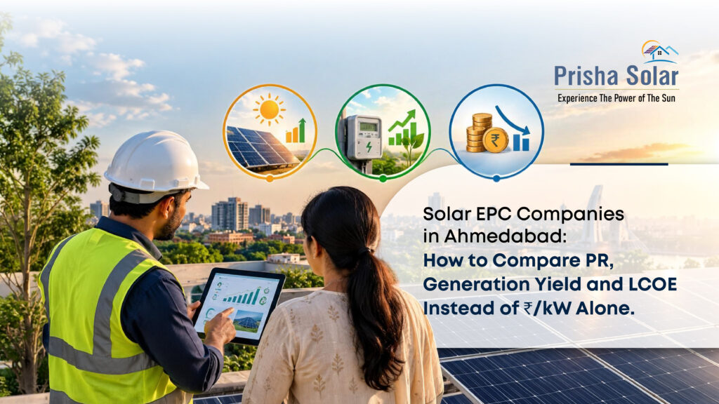 Solar EPC Companies in Ahmedabad: How to Compare PR, Generation Yield and LCOE Instead of ₹/kW Alone 
