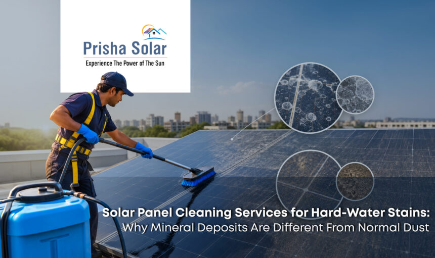 Solar Panel Cleaning Services for Hard-Water Stains Why Mineral Deposits Are Different From Normal Dust - Prisha Solar